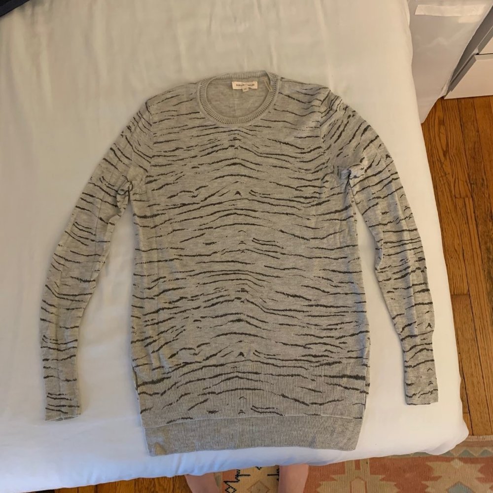 Rebecca Taylor Gray Animal Print Sweater, XS